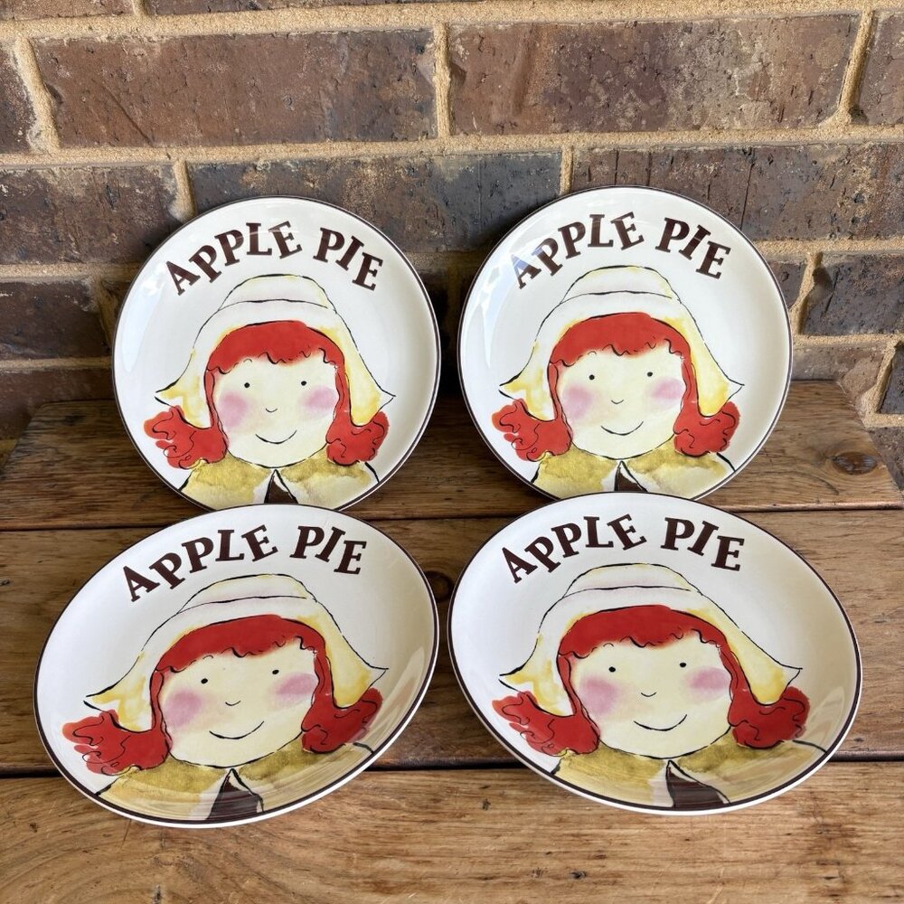 Rosanna Pilgrim Apple Pie THANKSGIVING Dessert Appetizer Plate Ceramic 8.25"